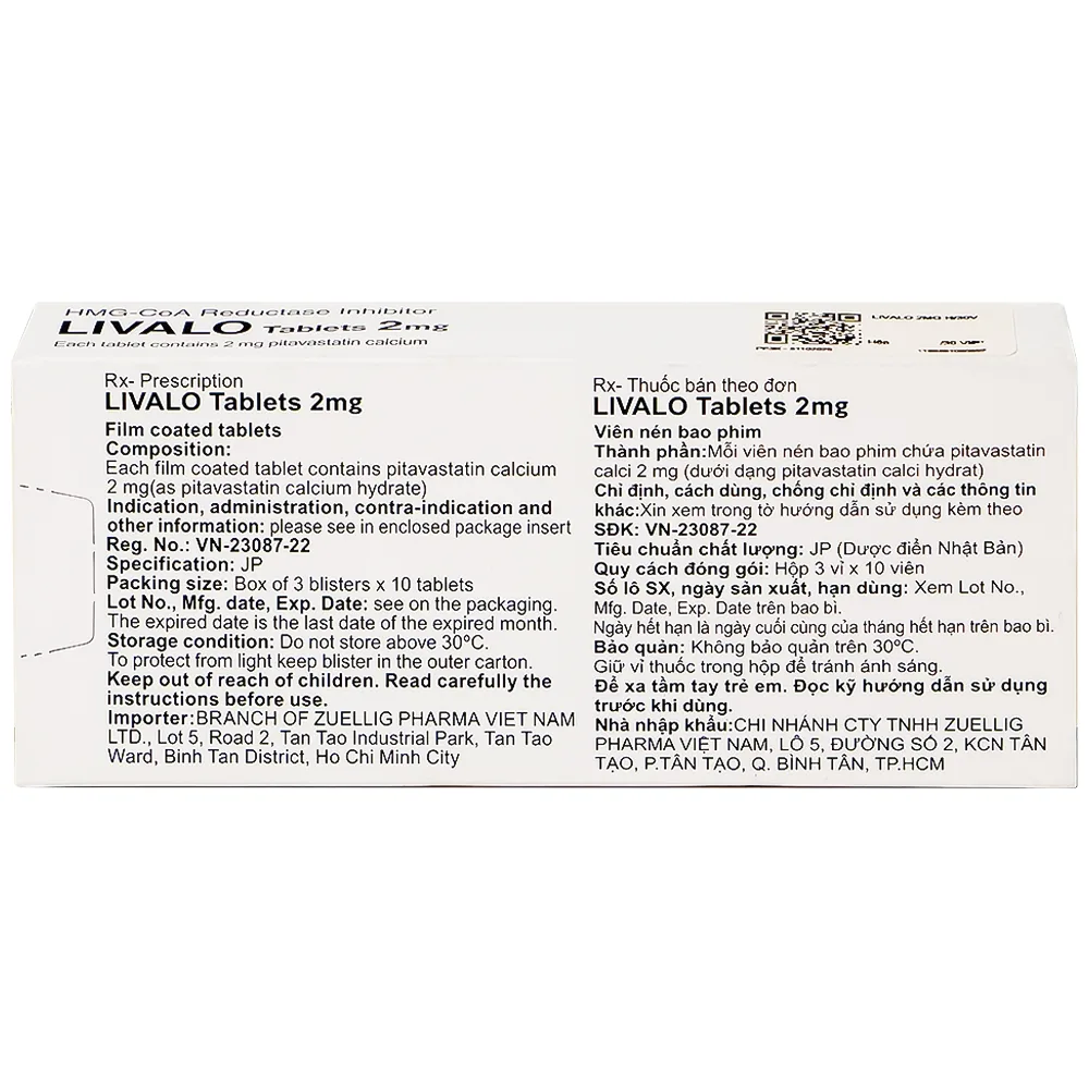 Hình ảnh Thuốc Livalo 2mg Kowa điều trị tăng lipid máu nguyên (3 vỉ x 10 viên)