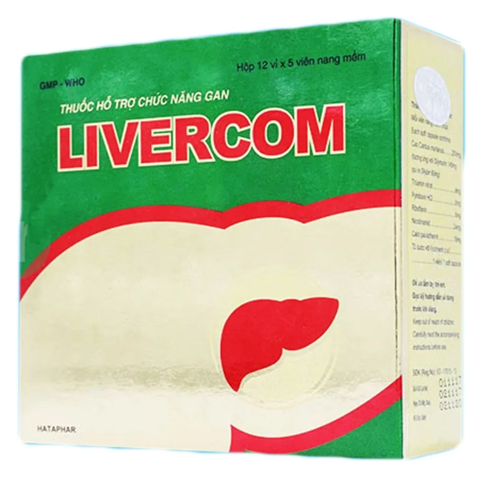 Hình ảnh Viên nang mềm Livercom Hataphar bổ sung vitamin B và hỗ trợ điều trị rối loạn tiêu hóa (12 vỉ x 5 viên)
