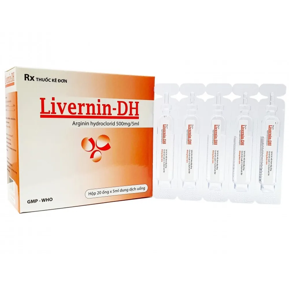 Hình ảnh Dung dịch uống Livernin-DH 500mg/5ml Hà Tây hỗ trợ điều trị bệnh gan, rối loạn tiêu hóa (20 ống x 5ml)