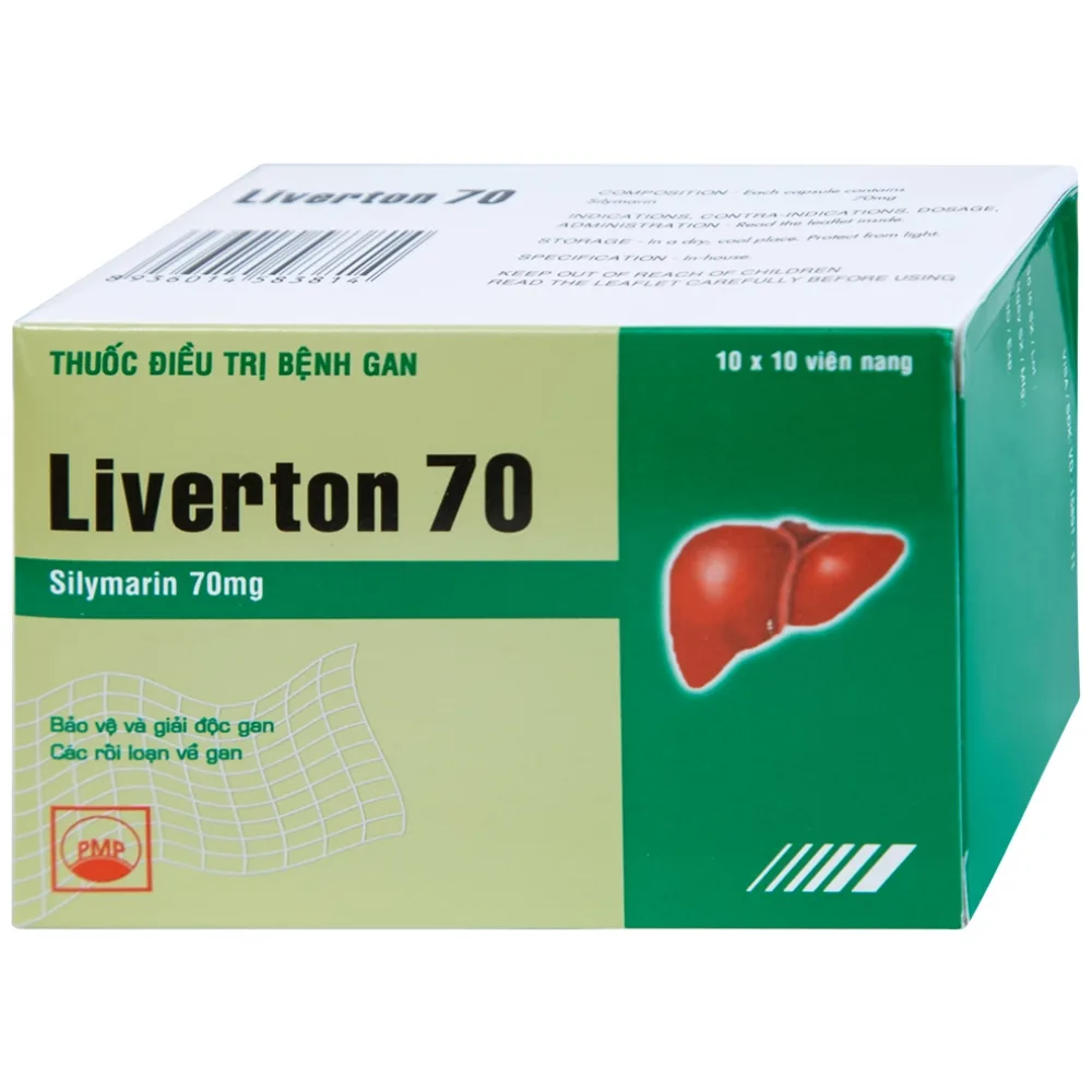 Hình ảnh Viên nang cứng Liverton 70 Pymepharco điều trị bệnh gan, giải độc gan, rối loạn về gan (10 vỉ x 10 viên)