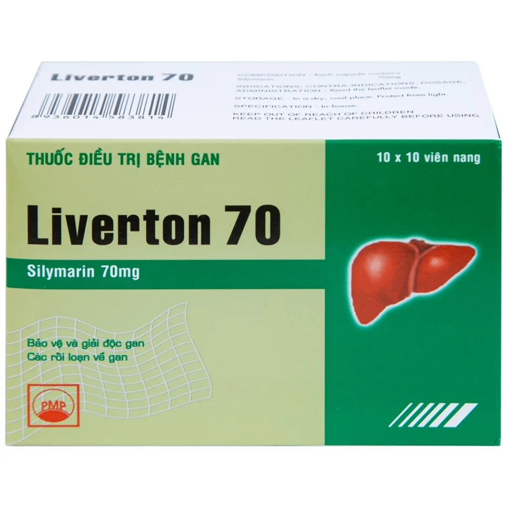 Hình ảnh Viên nang cứng Liverton 70 Pymepharco điều trị bệnh gan, giải độc gan, rối loạn về gan (10 vỉ x 10 viên) 