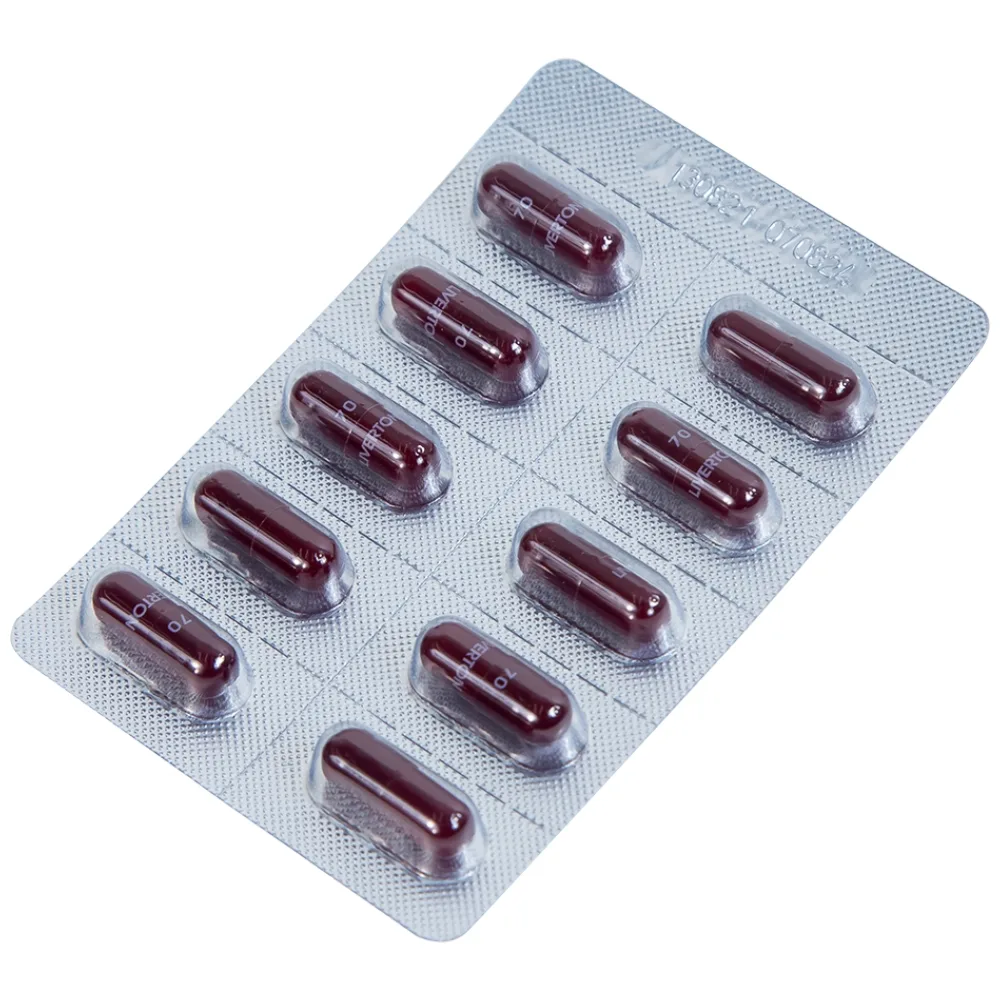 Hình ảnh Viên nang cứng Liverton 70 Pymepharco điều trị bệnh gan, giải độc gan, rối loạn về gan (10 vỉ x 10 viên) 