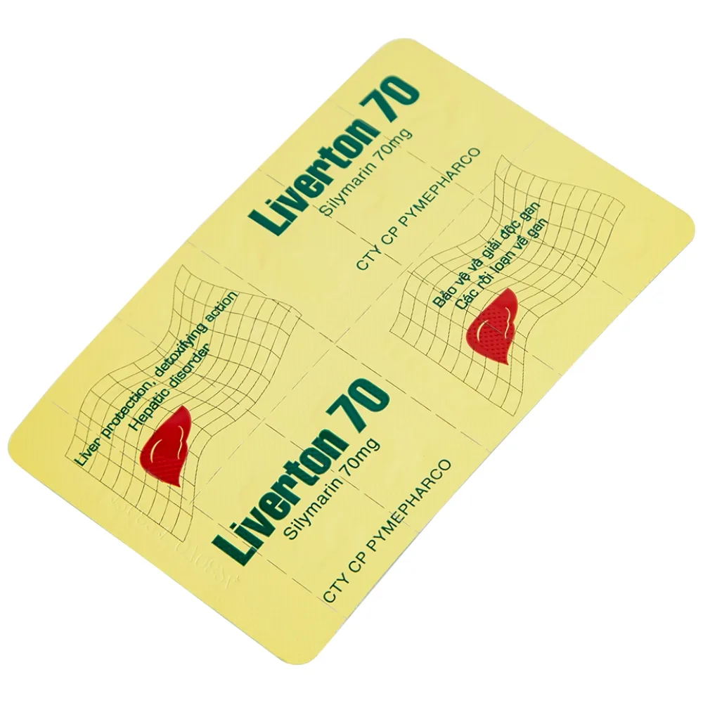 Hình ảnh Viên nang cứng Liverton 70 Pymepharco điều trị bệnh gan, giải độc gan, rối loạn về gan (10 vỉ x 10 viên) 