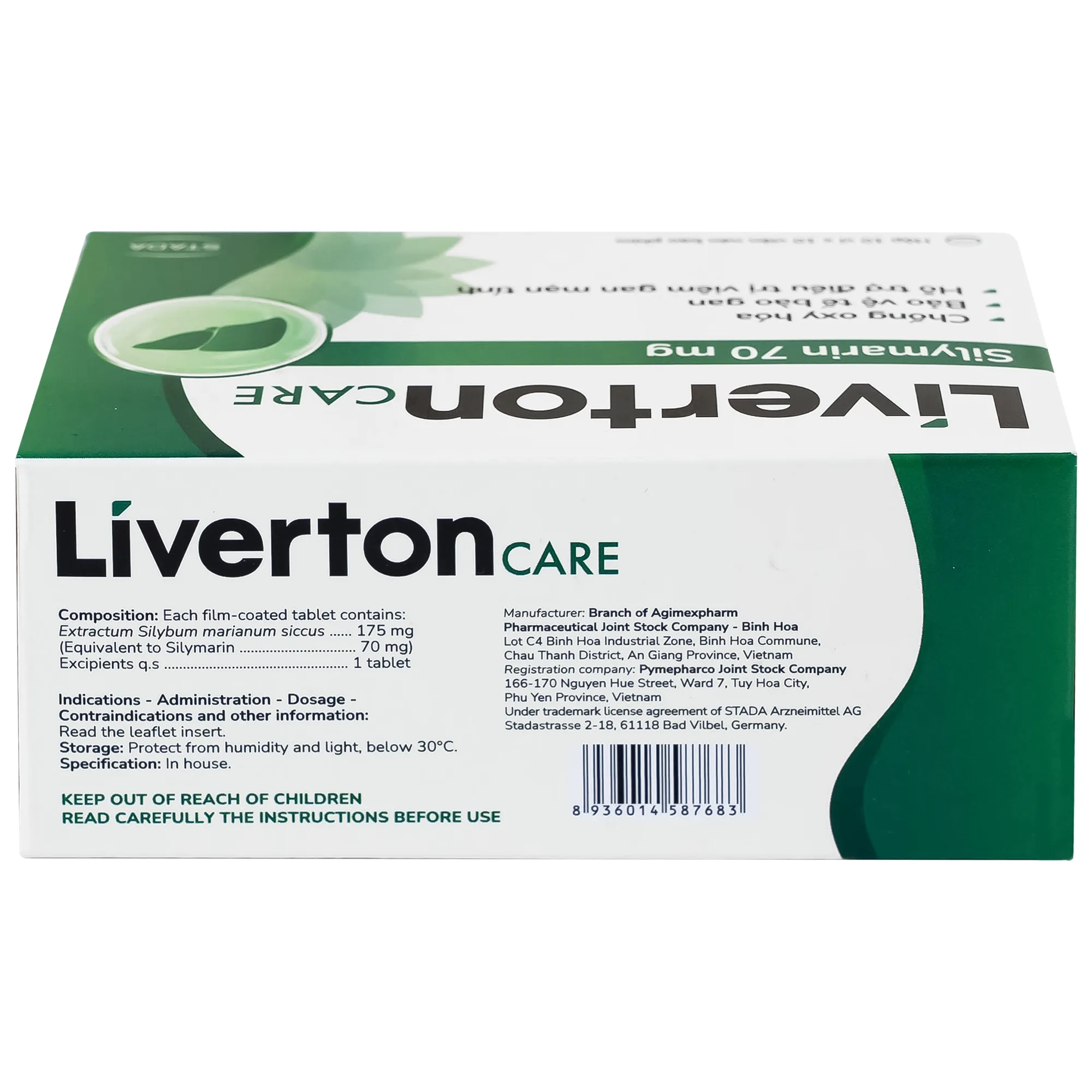 Hình ảnh Thuốc Liverton Care 70mg Stada hỗ trợ điều trị viêm gan mạn tính, có tác dụng lợi mật (10 vỉ x 10 viên)