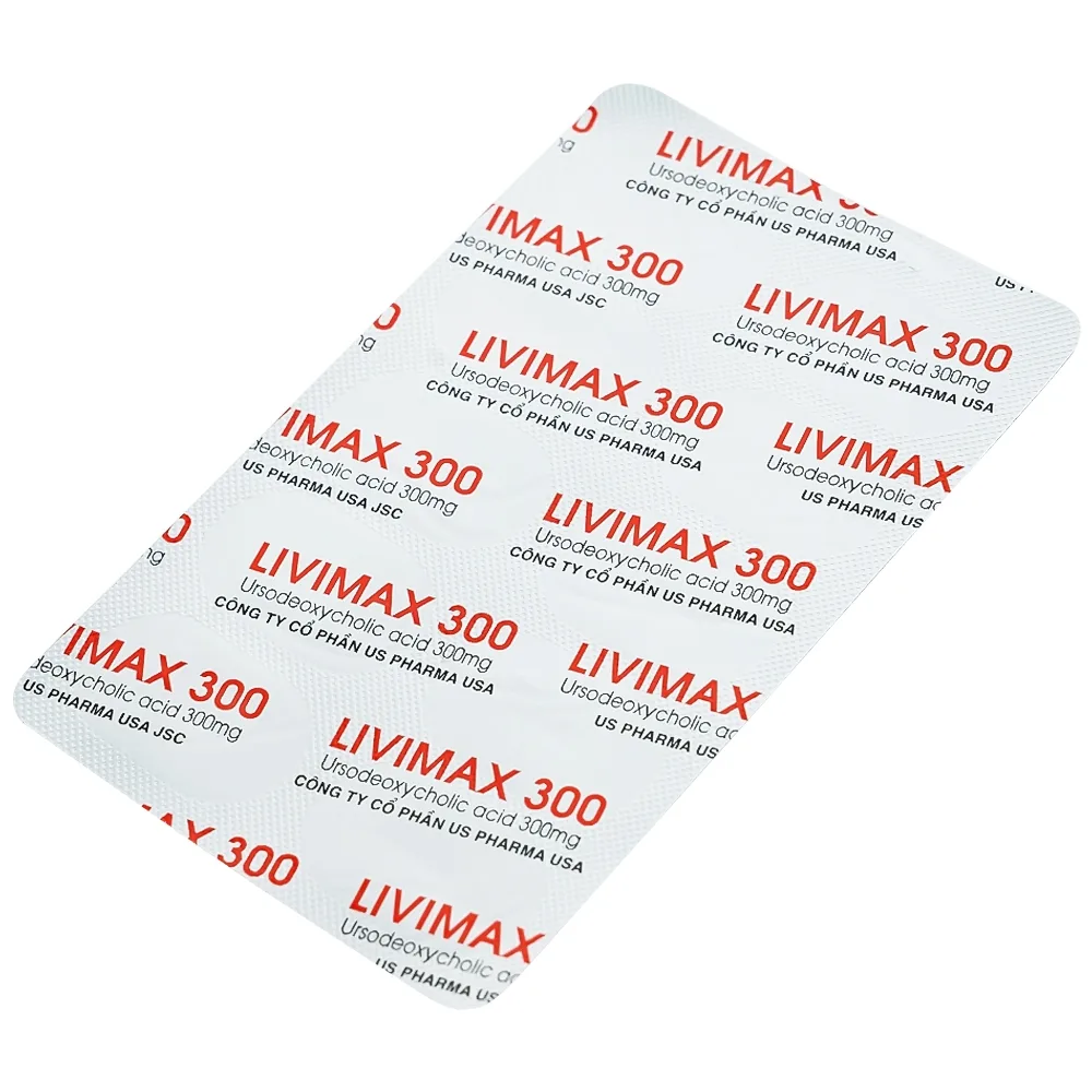 Hình ảnh Thuốc Livimax 300 US Pharma điều trị xơ gan ứ mật nguyên phát (3 vỉ x 10 viên)