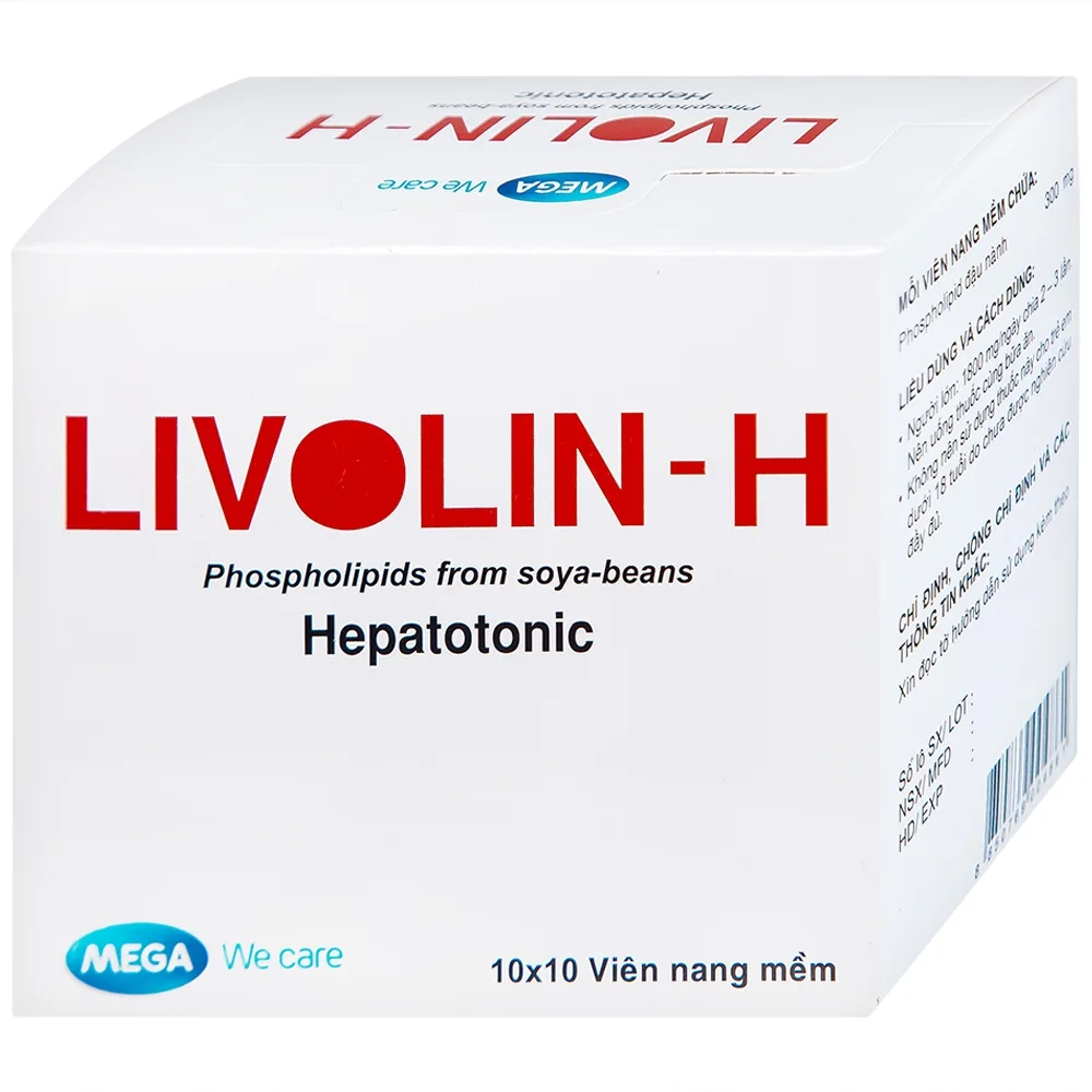 Hình ảnh Viên nang mềm Livolin-H 300mg MEGA We care cải thiện bệnh gan, chán ăn, đau hạ sườn phải (10 vỉ x 10 viên)