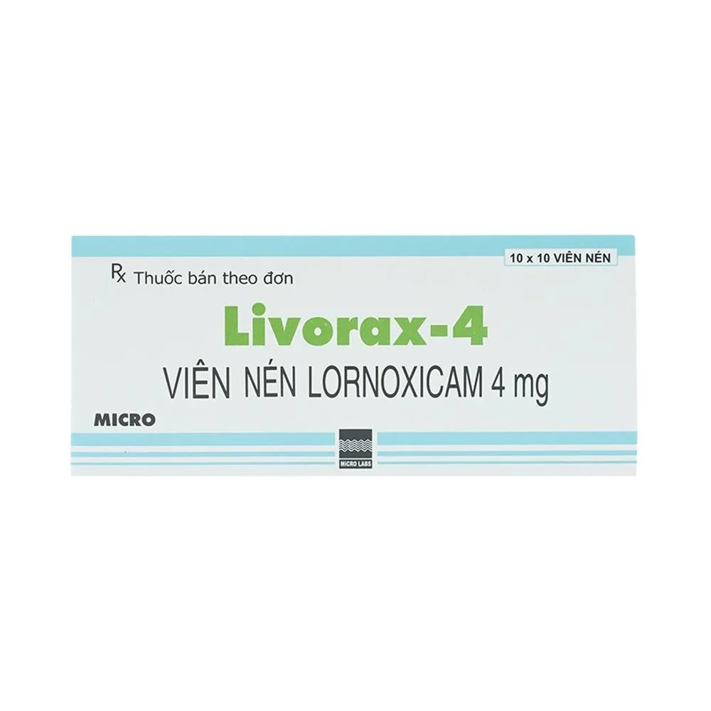 Hình ảnh Viên nén Livorax-4 Micro giảm đau và chống viêm xương khớp (10 vỉ x 10 viên)
