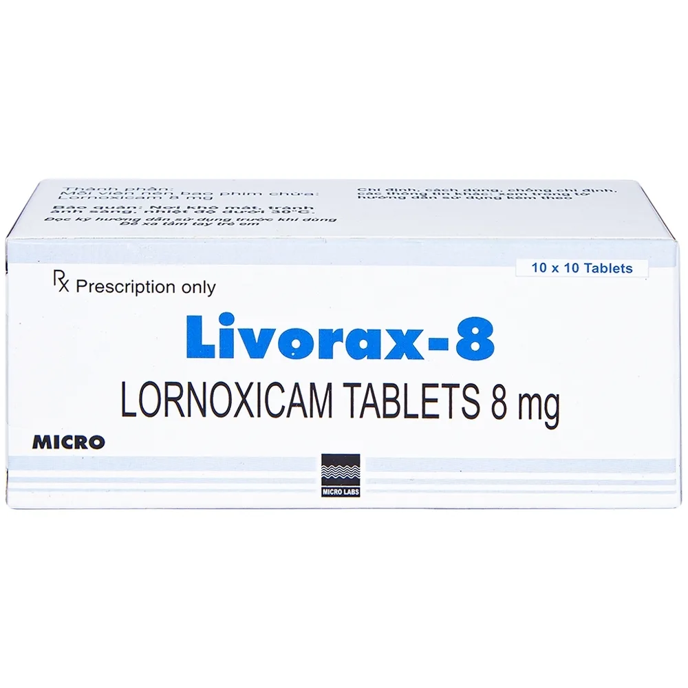 Hình ảnh Viên nén Livorax-8 Micro giảm đau và chống viêm xương khớp (10 vỉ x 10 viên)