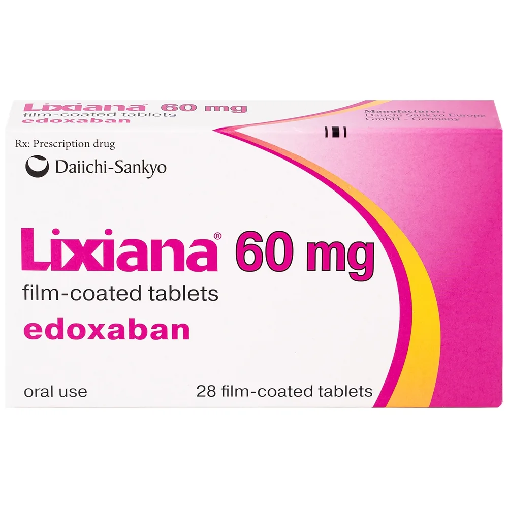 Hình ảnh Thuốc Lixiana 60mg Daiichi-Sankyo phòng ngừa đột quỵ và cục máu đông (2 vỉ x 14 viên)