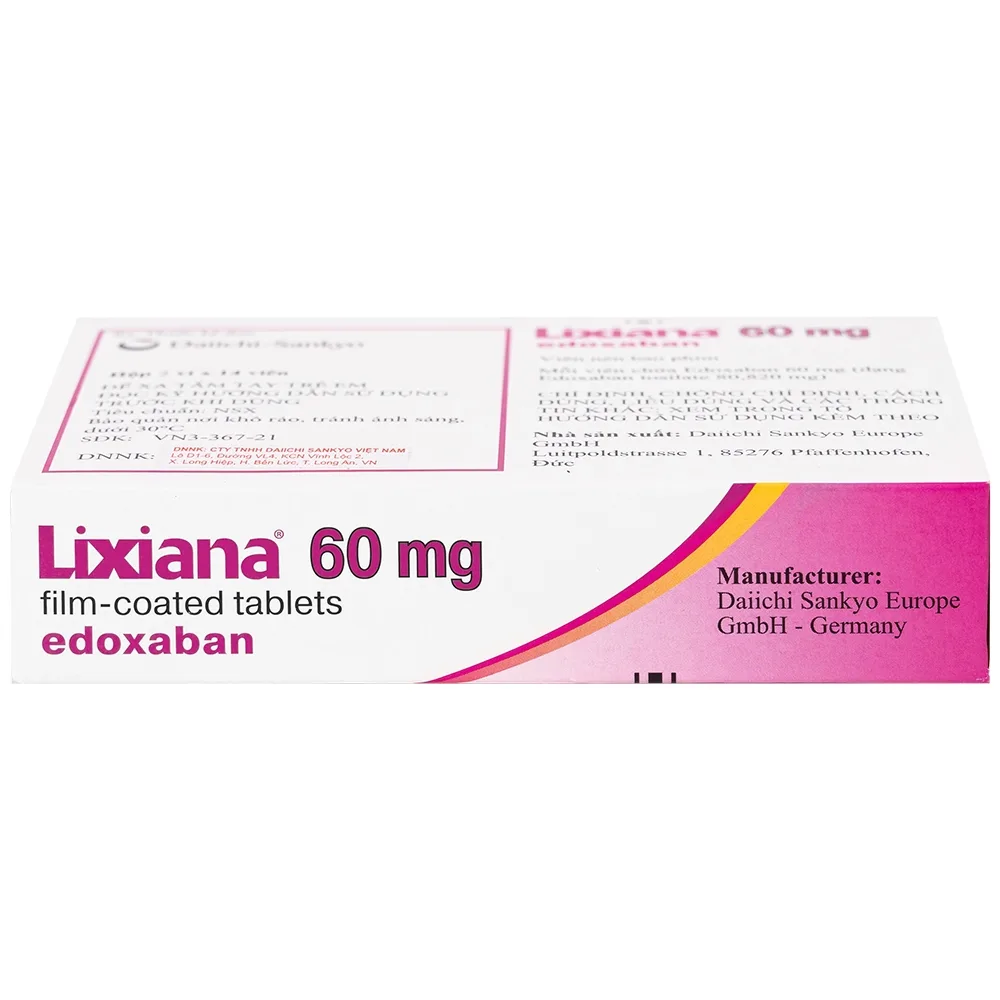 Hình ảnh Thuốc Lixiana 60mg Daiichi-Sankyo phòng ngừa đột quỵ và cục máu đông (2 vỉ x 14 viên)