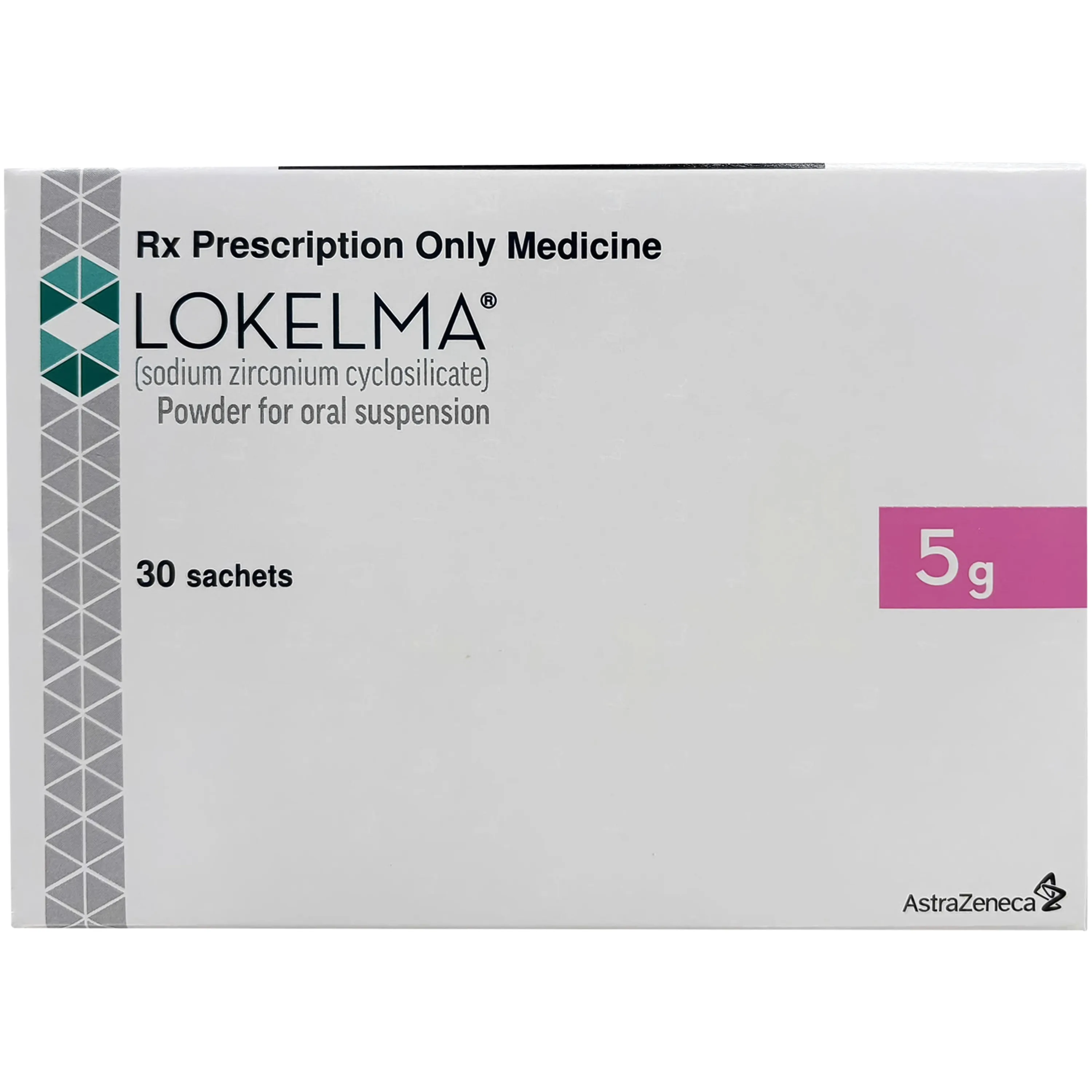 Hình ảnh Bột pha hỗn dịch uống Lokelma 5g AstraZeneca điều trị tăng Kali máu cho người trưởng thành (Hộp 30 gói)