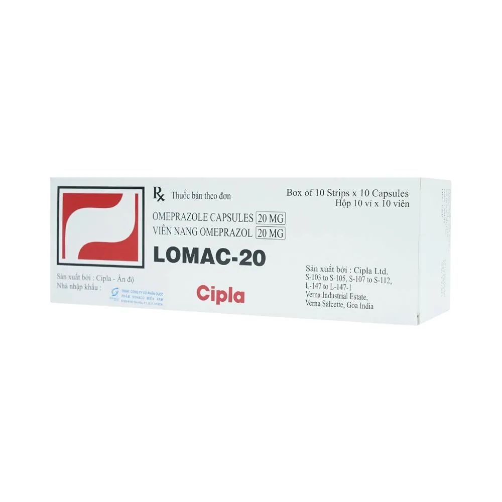 Hình ảnh Thuốc Lomac-20 Cipla điều trị viêm loét dạ dày - tá tràng, trào ngược thực quản (10 vỉ x 10 viên)