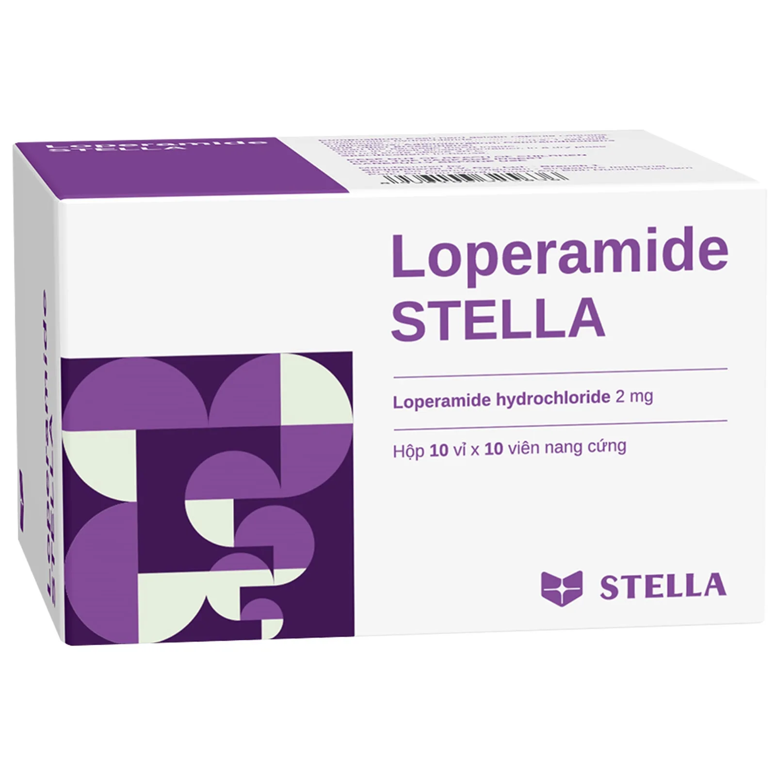 Hình ảnh Thuốc Loperamide 2mg Stella Pharm điều trị tiêu chảy do bệnh viêm ruột (10 vỉ x 10 viên)