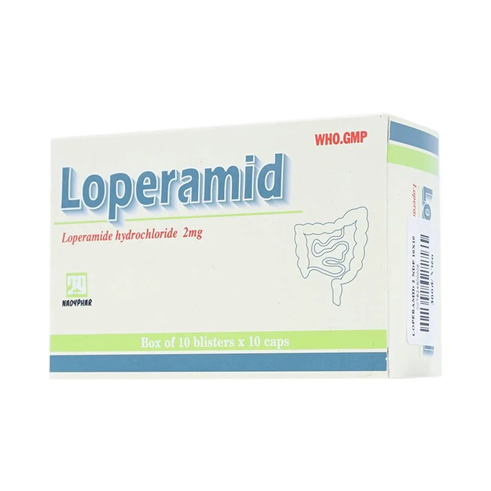 Hình ảnh Viên nang cứng Loperamid 2mg Nadyphar điều trị triệu chứng tiêu chảy cấp tính và mạn tính (10 vỉ x 10 viên)