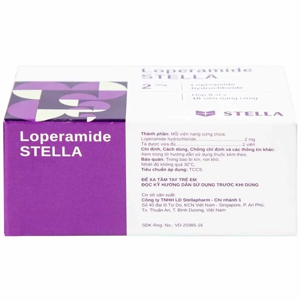 Hình ảnh Viên nang cứng Loperamide Stella 2mg giảm tiêu chảy cấp (5 vỉ x 10 viên)