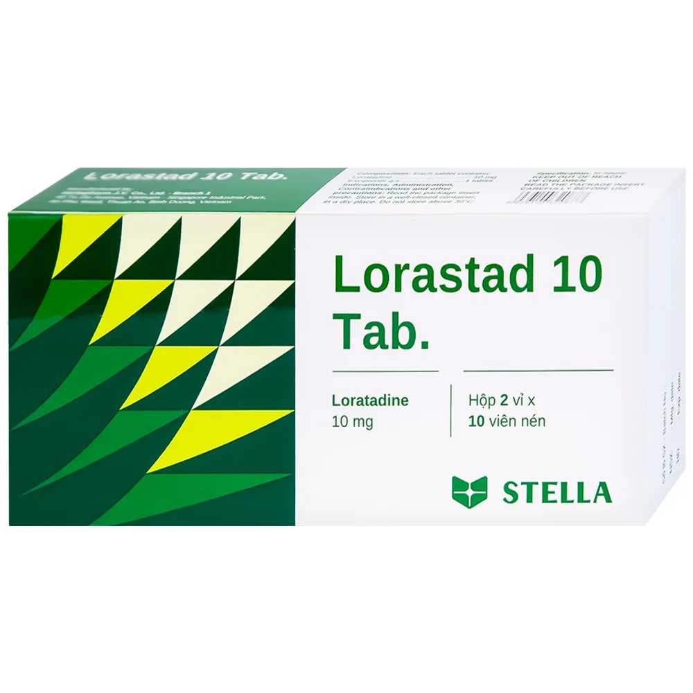 Hình ảnh Viên nén Lorastad 10 Tab Stella giảm viêm mũi và mày đay mạn tính (2 vỉ x 10 viên)