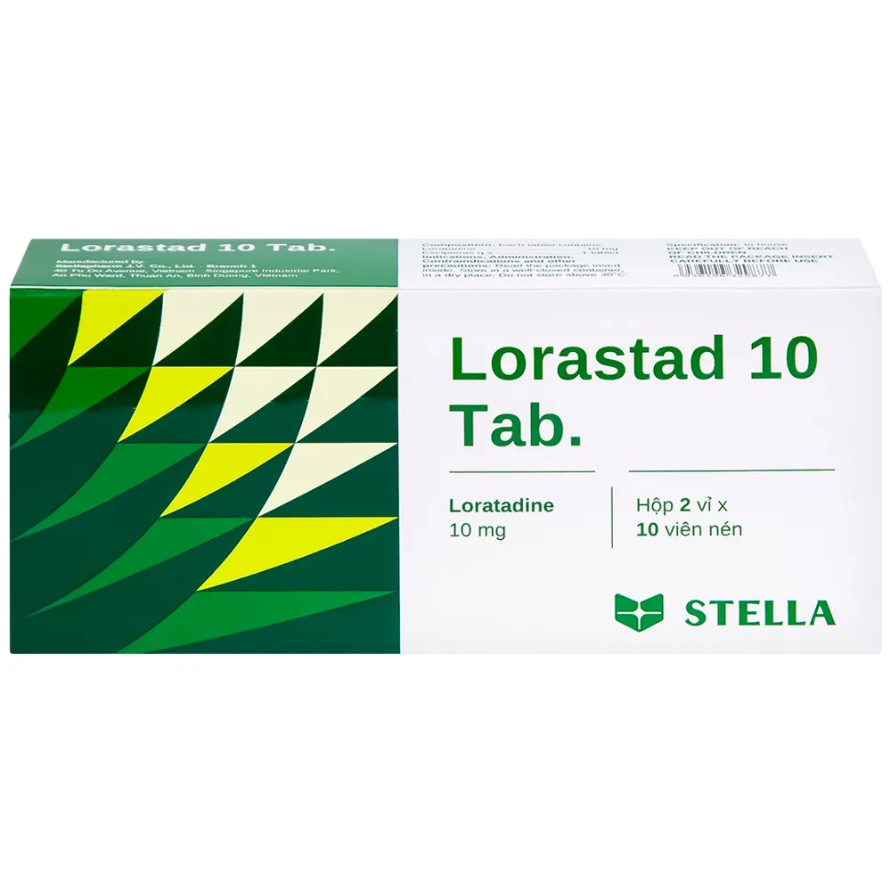 Hình ảnh Viên nén Lorastad 10 Tab Stella giảm viêm mũi và mày đay mạn tính (2 vỉ x 10 viên)