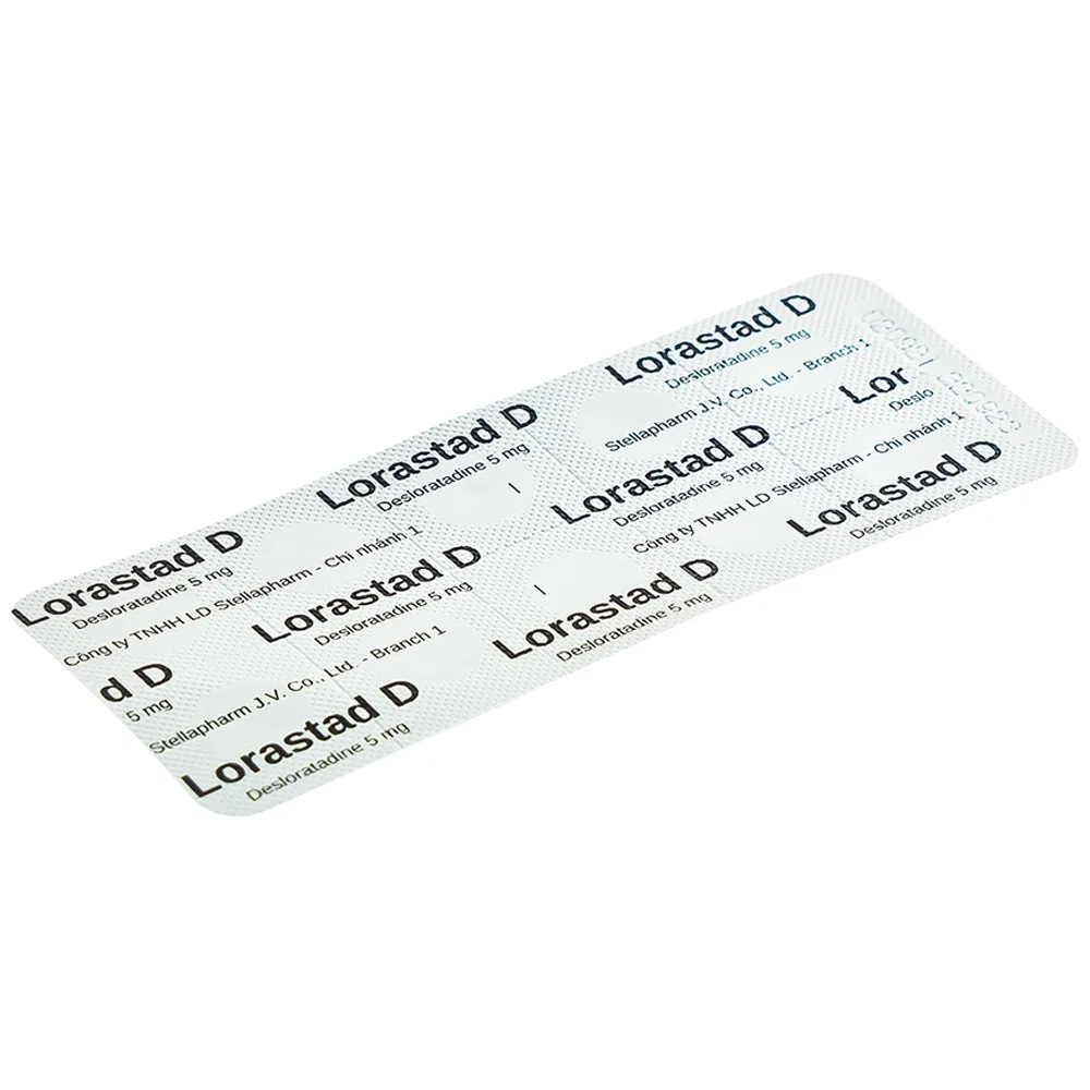 Hình ảnh Viên nén Lorastad D 5mg Stella giảm viêm mũi dị ứng, mày đay (3 vỉ x 10 viên)