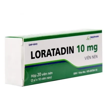 Hình ảnh Viên nén Loratadin 10mg Imexpharm chống dị ứng, viêm mũi dị ứng, viêm kết mạc (2 vỉ x 10 viên)