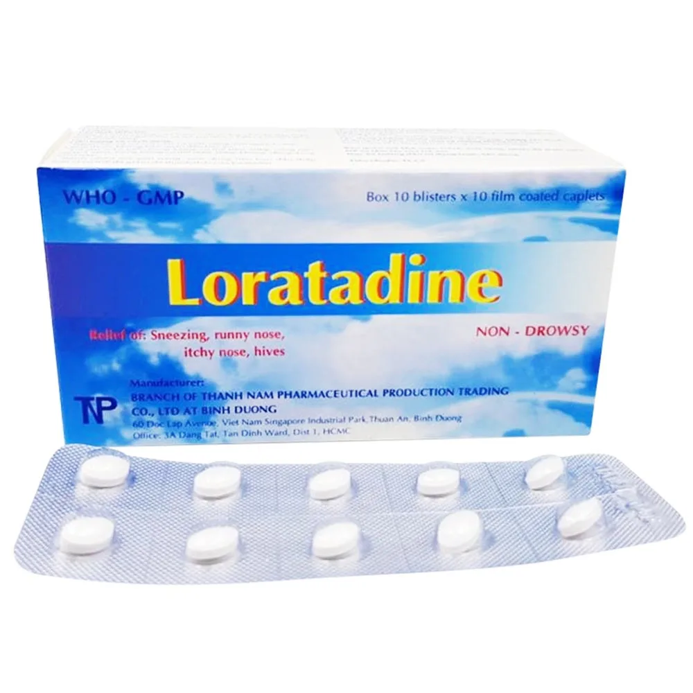 Hình ảnh Thuốc Loratadine 10Mg Thành Nam điều trị viêm mũi dị ứng, viêm kết mạc dị ứng (10 vỉ x 10 viên)