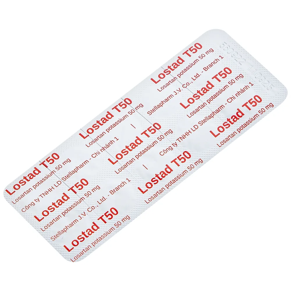 Hình ảnh Thuốc Lostad T50 50mg Stella điều trị tăng huyết áp (3 vỉ x 10 viên)