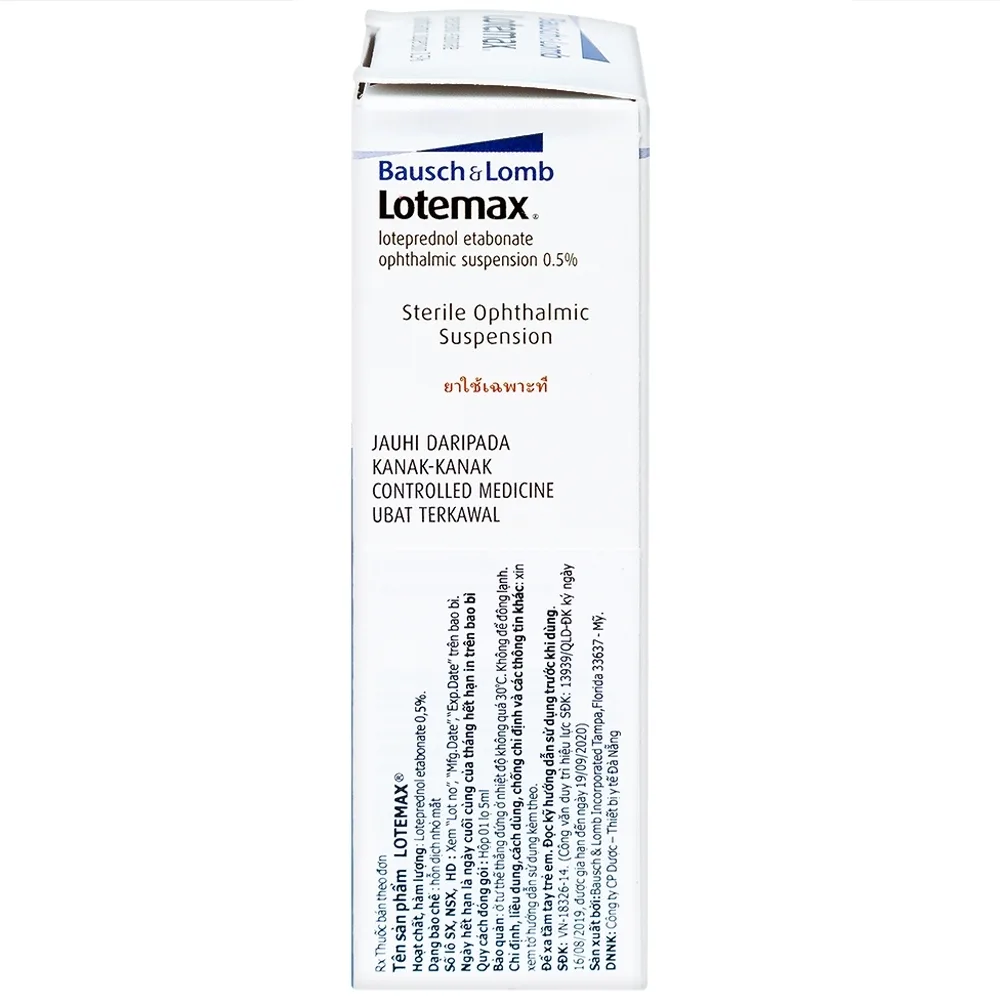 Hình ảnh Thuốc nhỏ mắt Lotemax 0.5% Bausch & Lomb điều trị viêm kết mạc mí mắt, nhãn cầu (5ml)