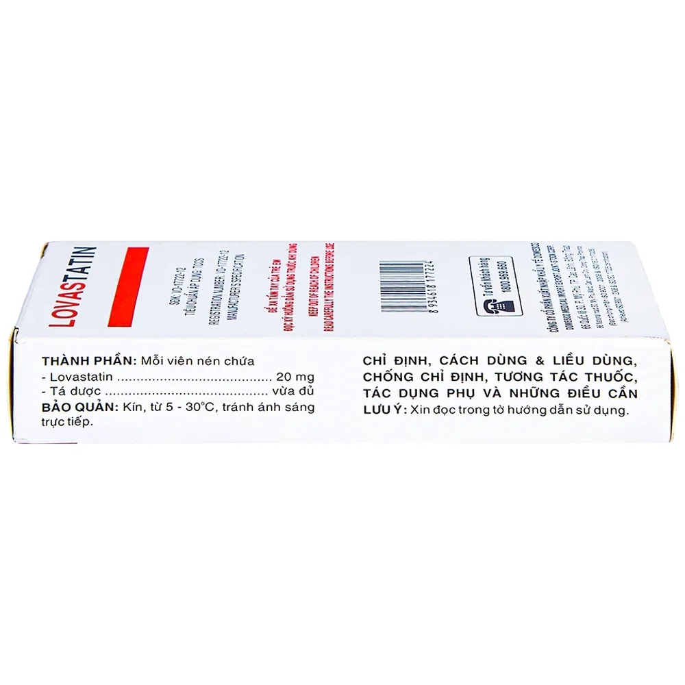 Hình ảnh Thuốc Lovastatin 20mg Domesco phòng ngừa biến cố tim mạch (1 vỉ x 10 viên)