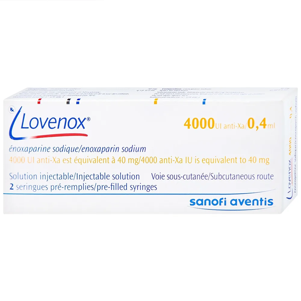Hình ảnh Dung dịch tiêm Lovenox 4000 anti-Xa IU/0.4 ml điều trị dự phòng bệnh thuyên tắc huyết khối tĩnh mạch (2 ống)