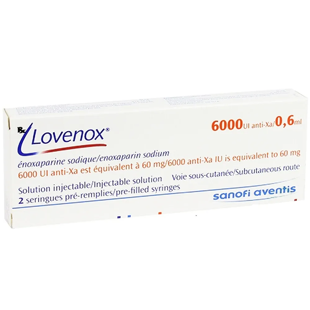 Hình ảnh Dung dịch tiêm Lovenox 6000 anti-Xa IU/0.6 ml điều trị dự phòng bệnh thuyên tắc huyết khối tĩnh mạch (2 ống)
