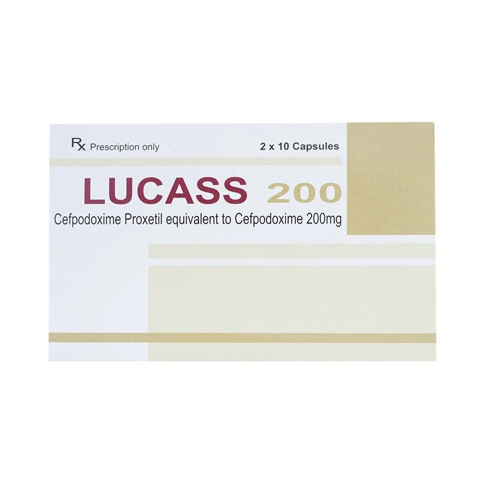Hình ảnh Thuốc Lucass 200 Maxim điều trị viêm phổi, viêm phế quản, viêm họng (2 vỉ x 10 viên)