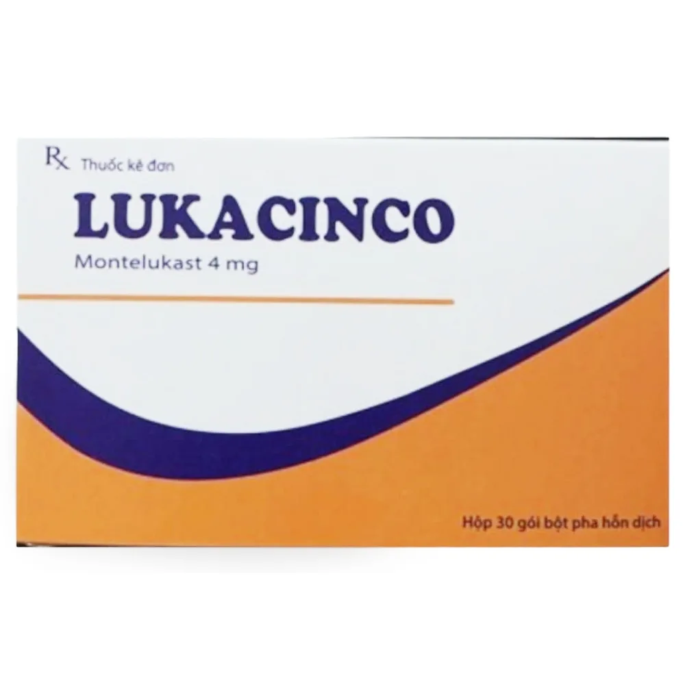 Hình ảnh Thuốc bột uống Lukacinco 4mg Hà Nam dự phòng và điều trị hen phế quản mạn tính (30 gói)