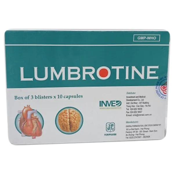 Hình ảnh Viên nang cứng Lumbrotine TW3 điều trị các chứng tê mỏi chân tay, di chứng tai biến mạch máu não (3 vỉ x 10 viên)