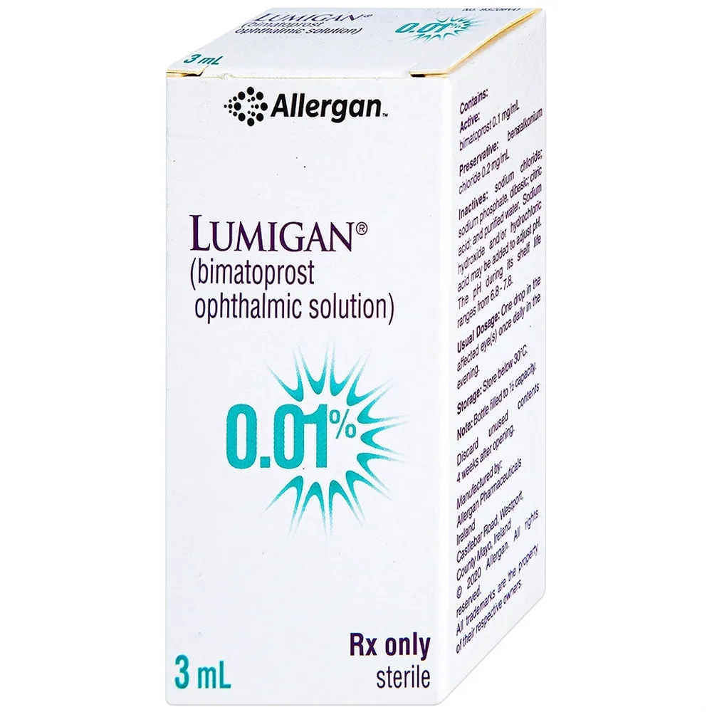 Hình ảnh Thuốc nhỏ mắt Lumigan 0.01% Allergan giảm tăng áp suất nội nhãn (3ml)