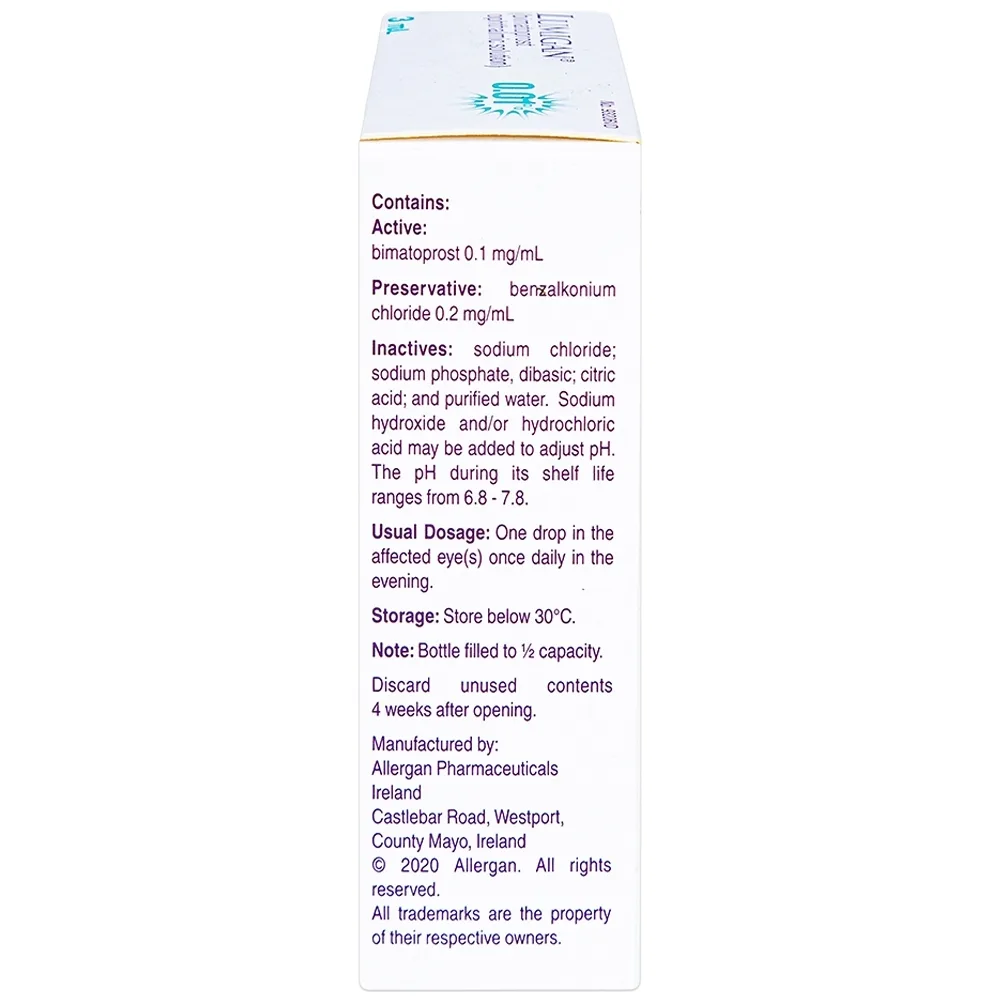Hình ảnh Thuốc nhỏ mắt Lumigan 0.01% Allergan giảm tăng áp suất nội nhãn (3ml)