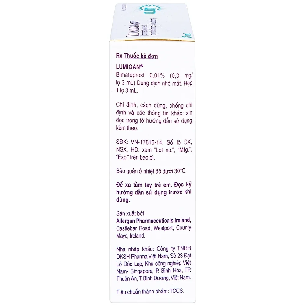 Hình ảnh Thuốc nhỏ mắt Lumigan 0.01% Allergan giảm tăng áp suất nội nhãn (3ml)