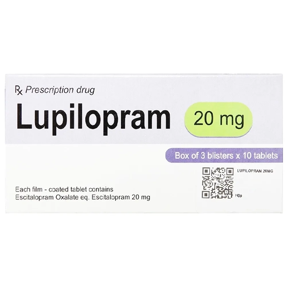 Hình ảnh Thuốc Lupilopram 20mg Jubilant điều trị các chứng trầm cảm (3 vỉ x 10 viên)