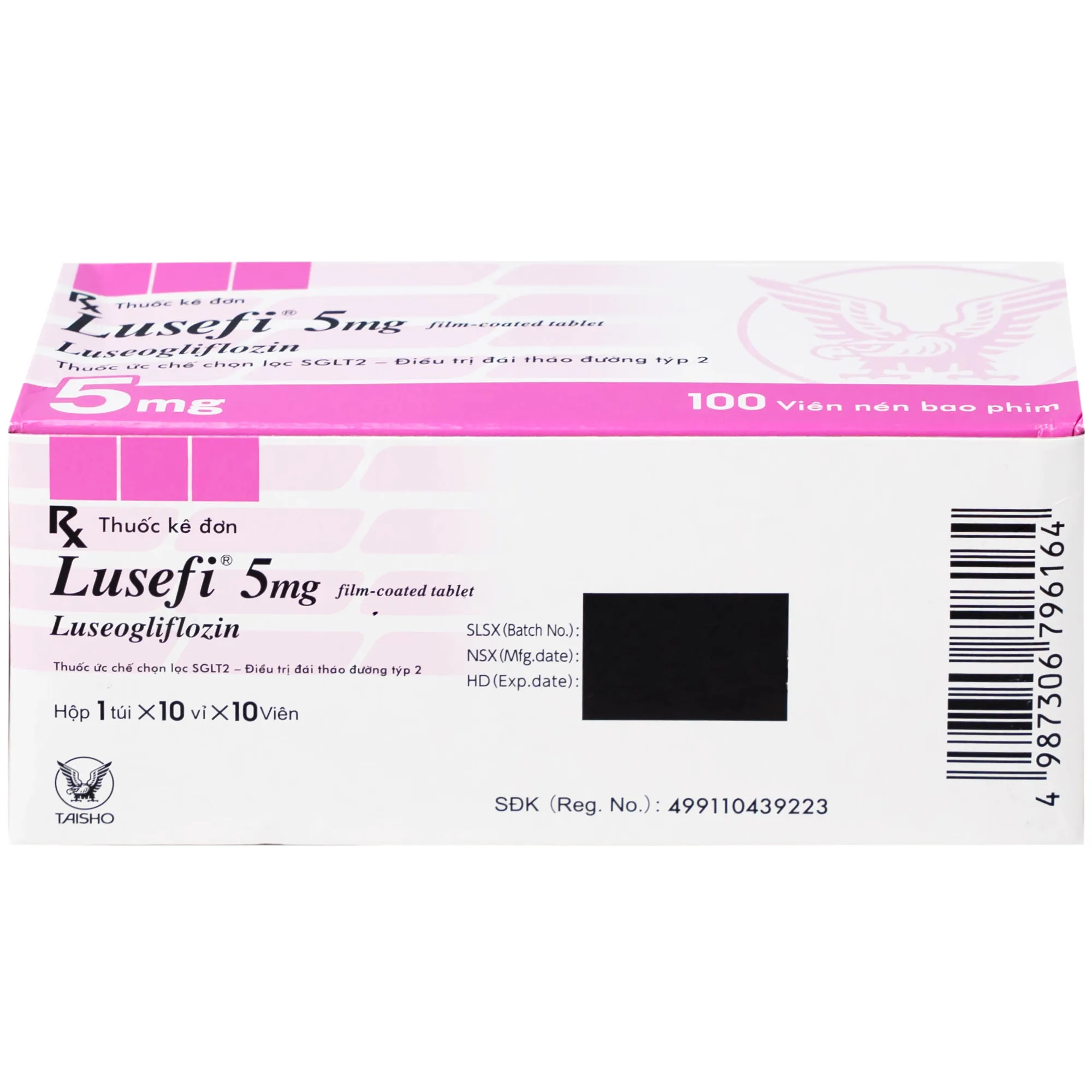 Hình ảnh Thuốc Lusefi 5mg Taisho điều trị bệnh đái tháo đường tuýp 2, cải thiện việc kiểm soát đường huyết (10 vỉ x 10 viên)
