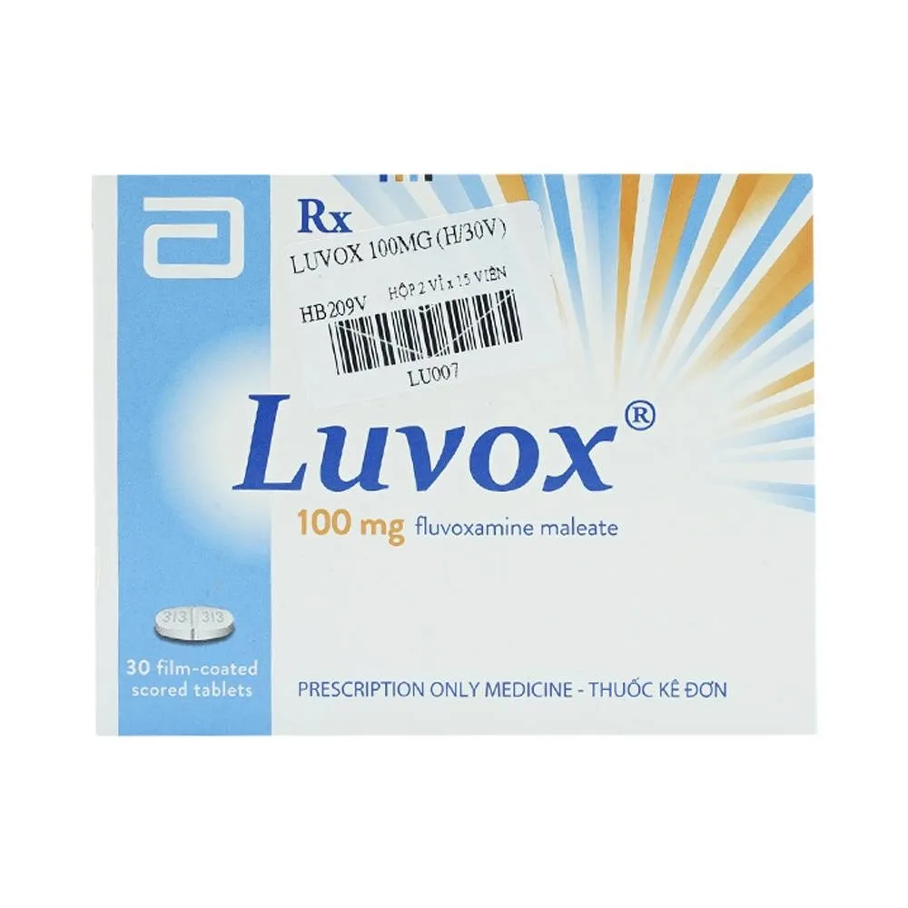 Hình ảnh Viên nén Luvox 100mg Abbott điều trị trầm cảm, rối loạn trầm cảm (2 vỉ x 15 viên)