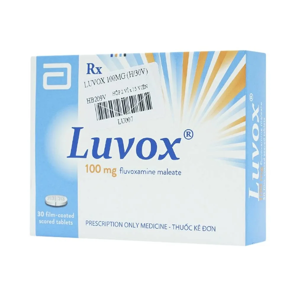 Hình ảnh Viên nén Luvox 100mg Abbott điều trị trầm cảm, rối loạn trầm cảm (2 vỉ x 15 viên)