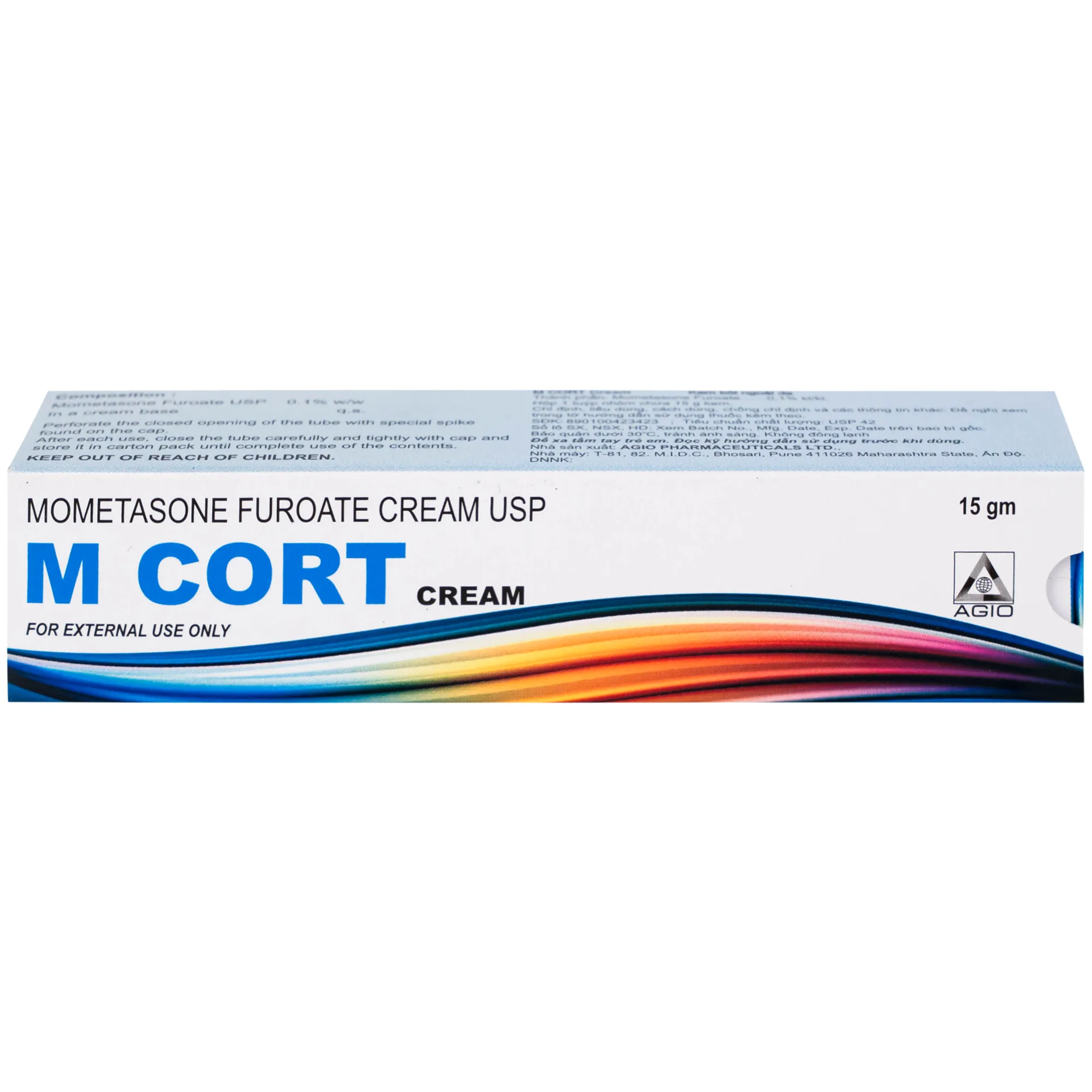 Hình ảnh Thuốc M CORT cream Agio điều trị các biểu hiện viêm và ngứa của bệnh vẩy nến, viêm da dị ứng (15g)
