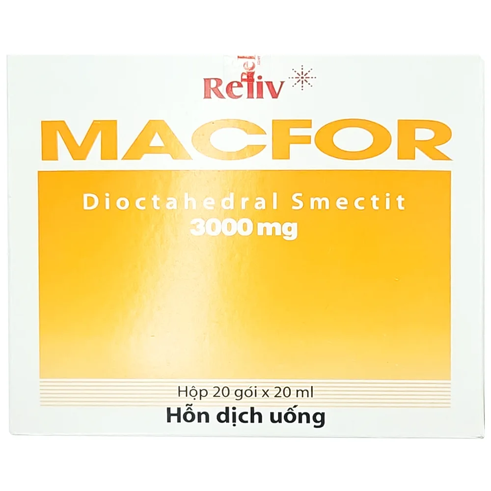 Hình ảnh Hỗn dịch uống Macfor 3000mg Reliv điều trị tiêu chảy cấp, triệu chứng tiêu chảy mạn tính (20 gói)