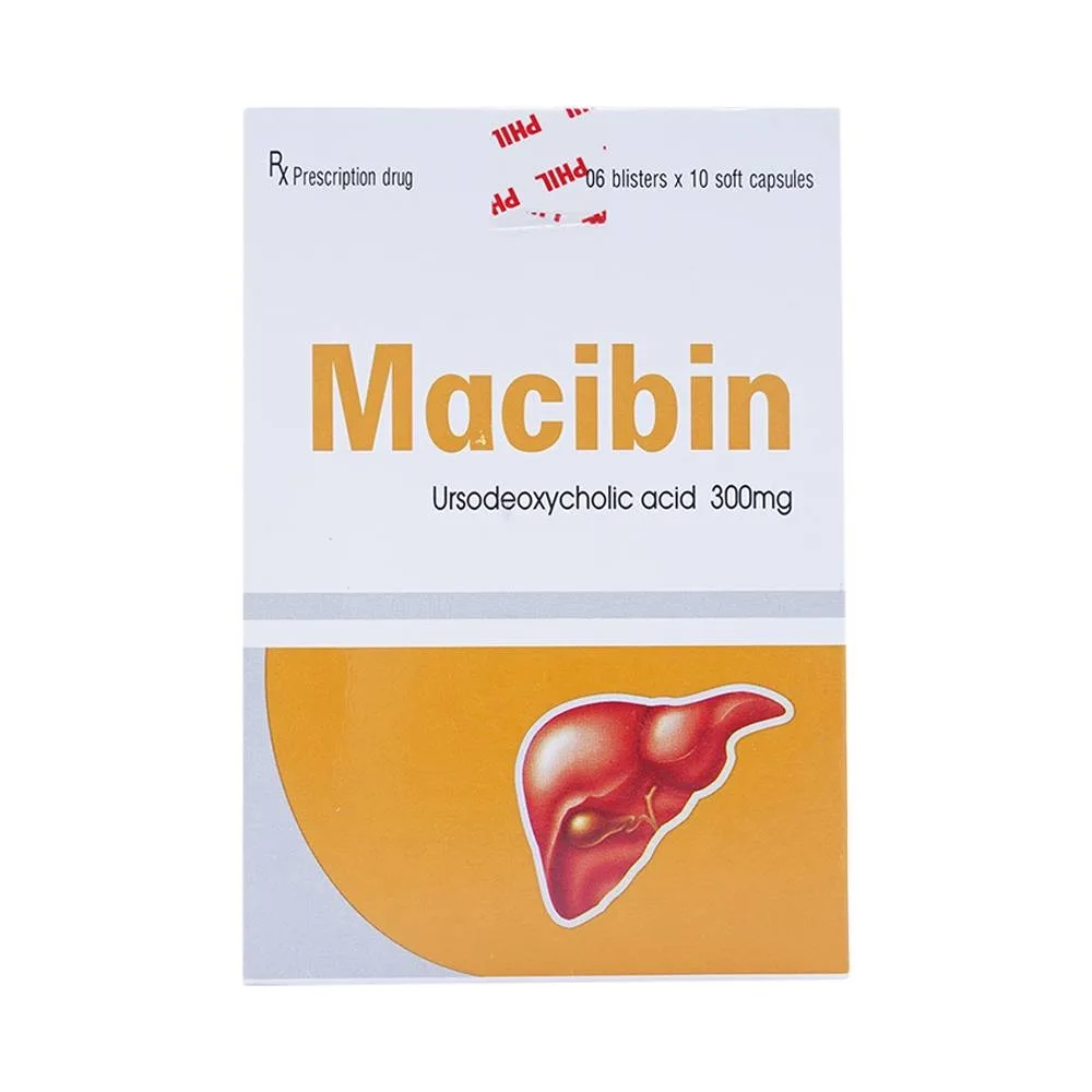 Hình ảnh Viên nang mềm Macibin 300mg Phil Inter Pharma làm tan sỏi mật, điều trị xơ gan (6 vỉ X 10 viên)