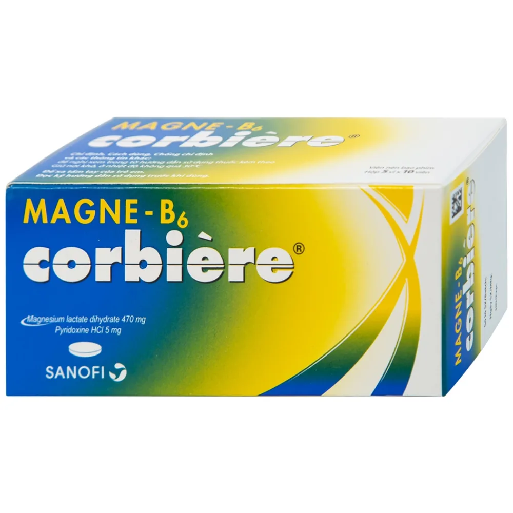 Hình ảnh Viên nén Magne-B6 Corbière Sanofi điều trị thiếu magnesi riêng biệt hay kết hợp (5 vỉ x 10 viên)