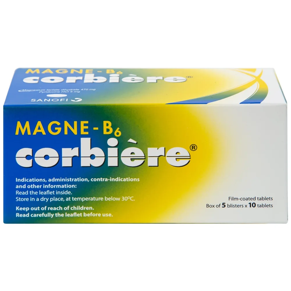 Hình ảnh Viên nén Magne-B6 Corbière Sanofi điều trị thiếu magnesi riêng biệt hay kết hợp (5 vỉ x 10 viên)