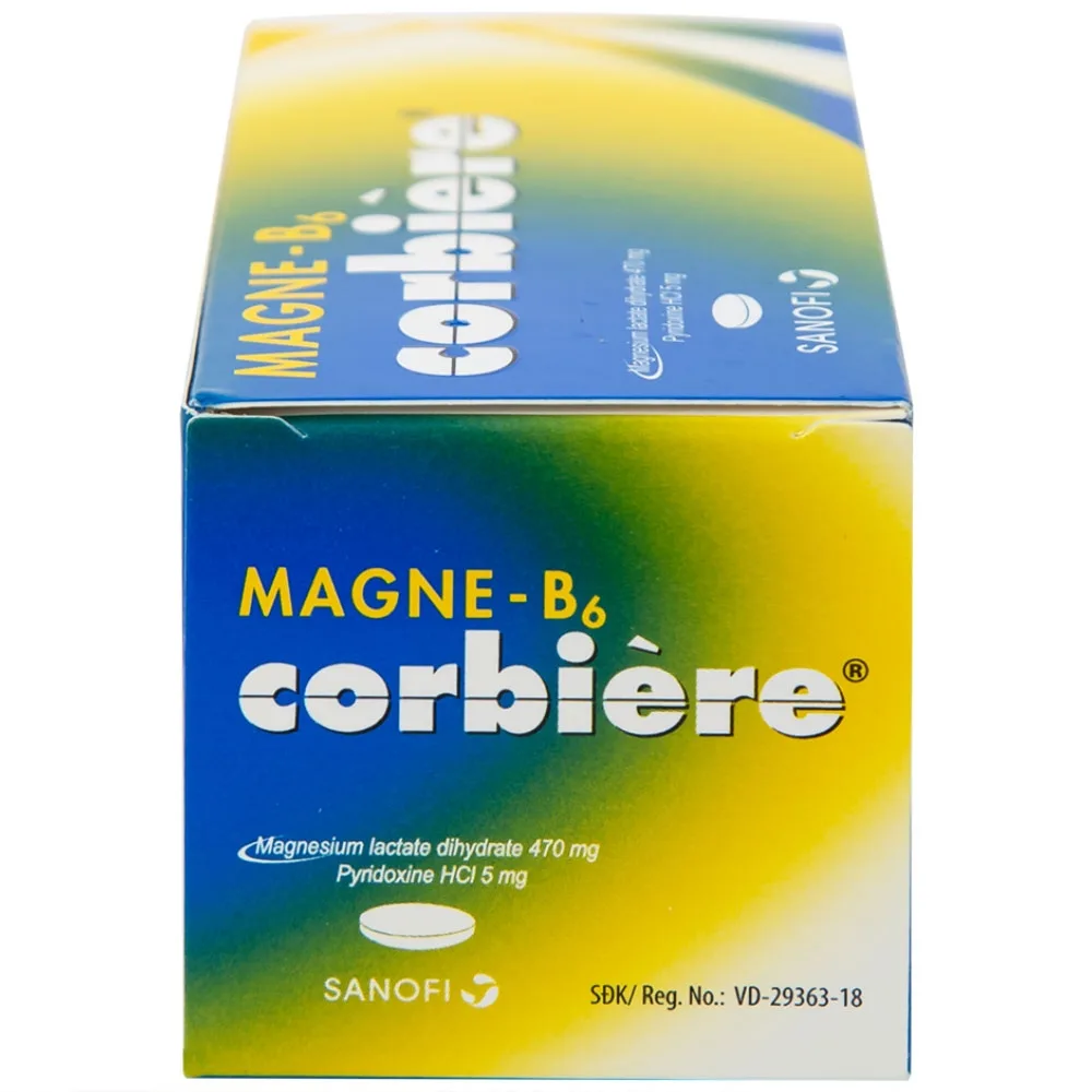 Hình ảnh Viên nén Magne-B6 Corbière Sanofi điều trị thiếu magnesi riêng biệt hay kết hợp (5 vỉ x 10 viên)