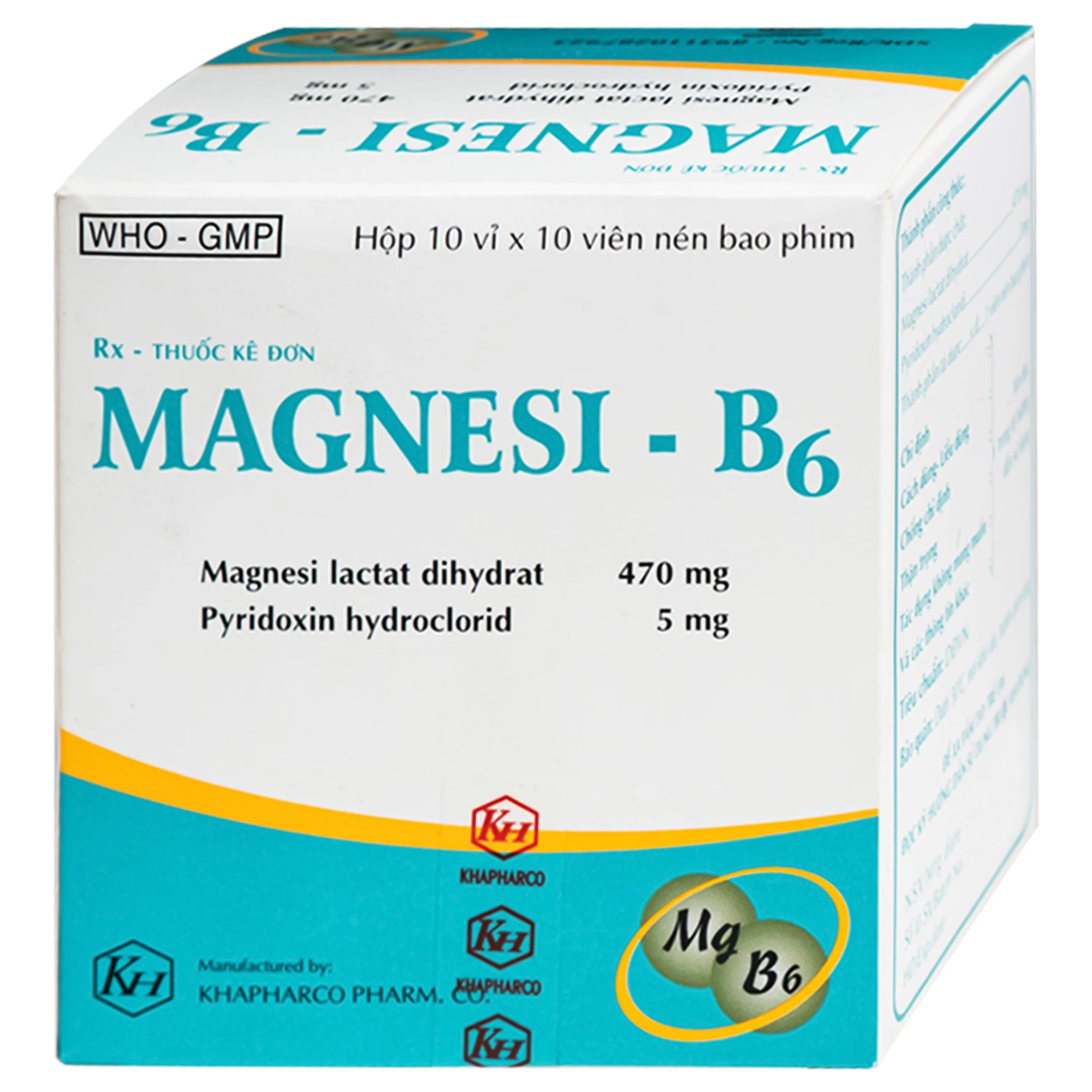 Hình ảnh Thuốc Magnesi-B6 Khapharco giảm các triệu chứng thiếu hụt magnesi, nôn mửa, khó chịu (10 vỉ x 10 viên)