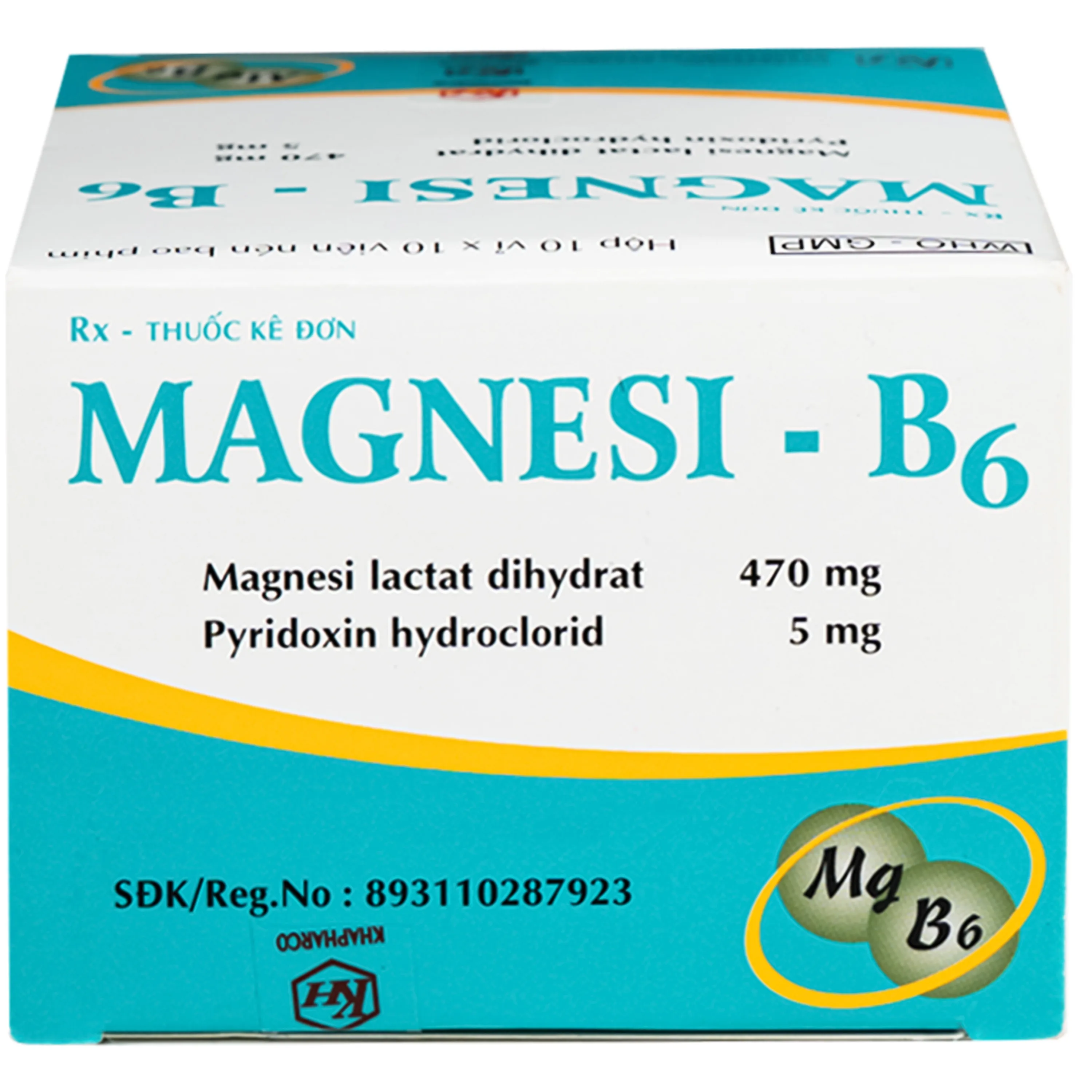 Hình ảnh Thuốc Magnesi-B6 Khapharco giảm các triệu chứng thiếu hụt magnesi, nôn mửa, khó chịu (10 vỉ x 10 viên)