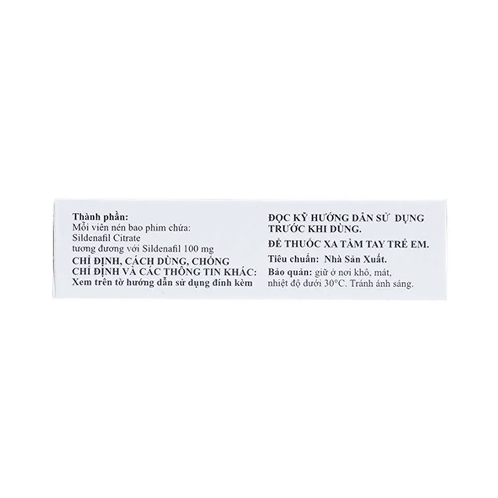 Hình ảnh Viên nén Majegra-100 Synmedic điều trị tình trạng suy chức năng gây cương ở nam giới (1 vỉ x 4 viên)