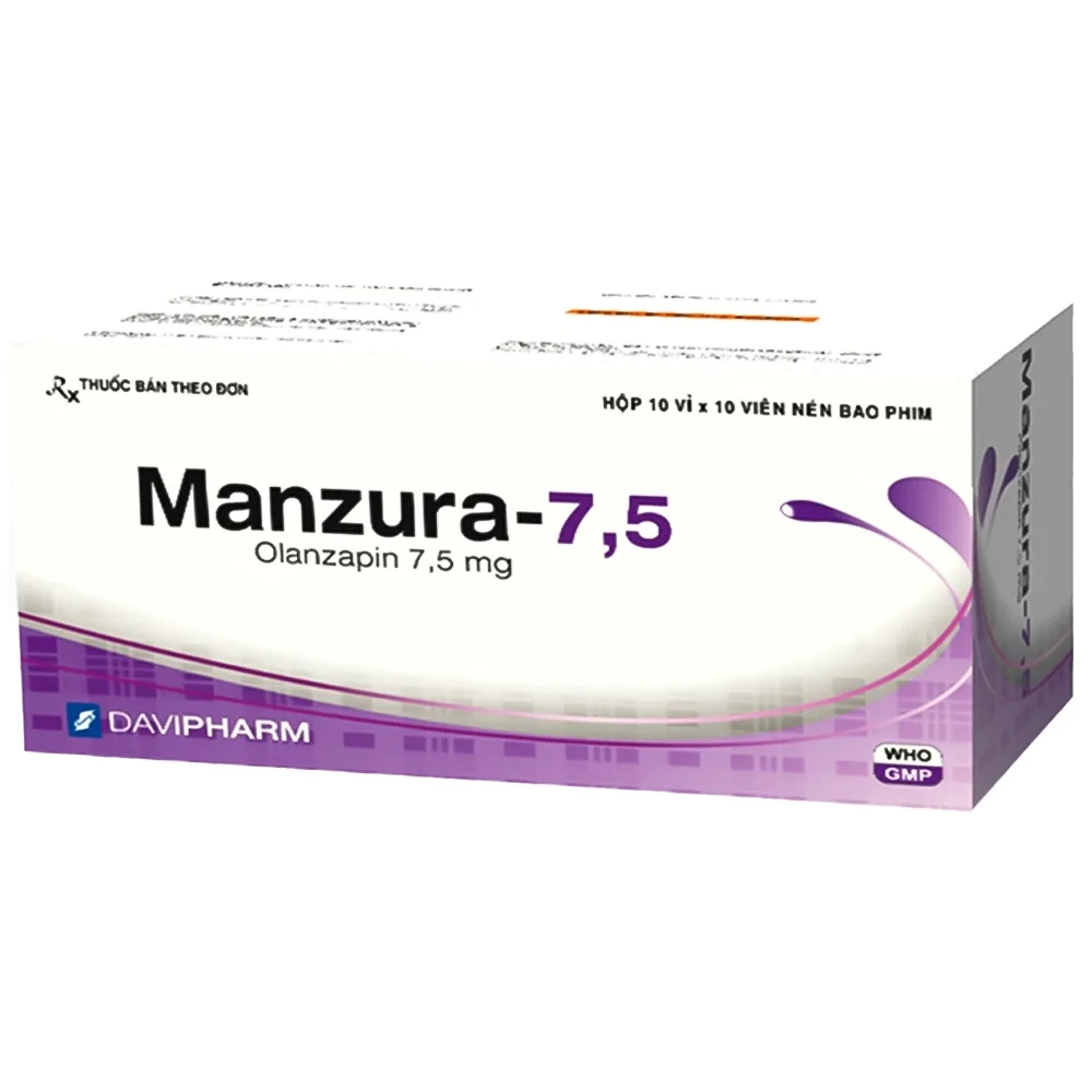 Hình ảnh Viên nén Manzura-7.5 DaviPharm điều trị tâm thần phân liệt (10 vỉ x 10 viên)