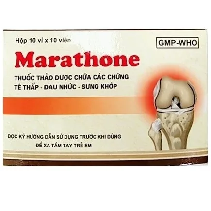 Hình ảnh Thuốc Marathone Foripharm chữa các chứng tê thấp, đau nhức, sưng khớp (10 vỉ x 10 viên)